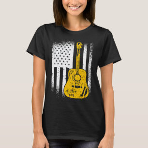 American Flag Acoustic Guitar T-Shirt