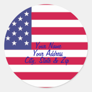 American Flag Address Labels