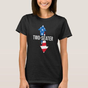 American Flag  Adult Two Seater July 4th T-Shirt