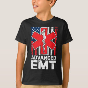 American Flag Advanced Emt Aemt Medical Technician T-Shirt