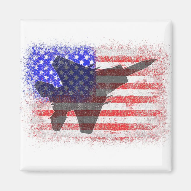 American Flag Aeroplane  Patriotic Air Force War P Magnet (Front)
