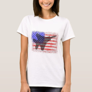 American Flag Aeroplane Patriotic Air Force War P T-Shirt