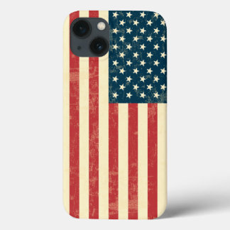 American Flag Aged Faded iPhone 13 Case