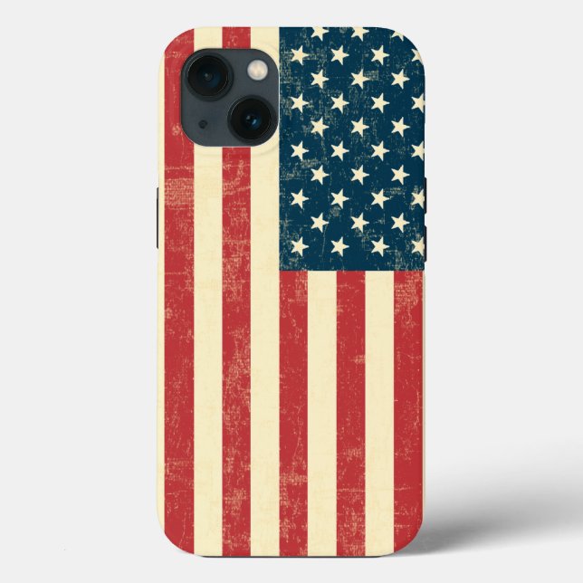 American Flag Aged Faded Case-Mate iPhone Case (Back)
