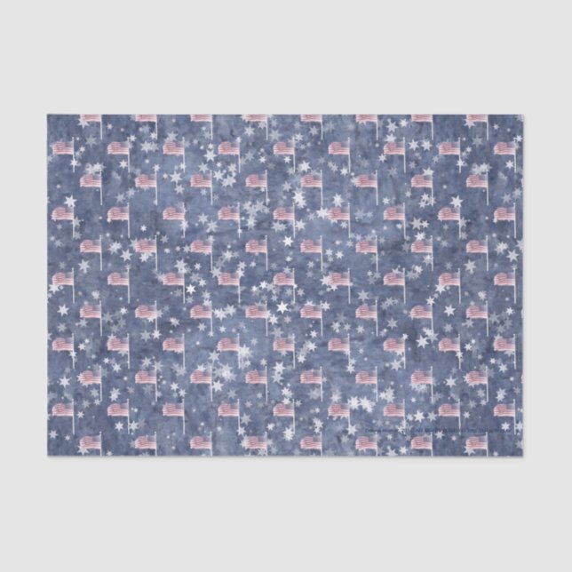 American Flag Aglow, star spangled tissue paper (Front)