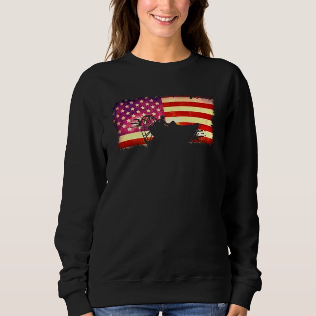 American Flag Airboat Captain Racing Tour America  Sweatshirt (Front)