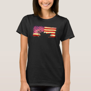 American Flag Airboat Captain Racing Tour America T-Shirt