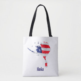 American Flag Alaska United States Tote Bag