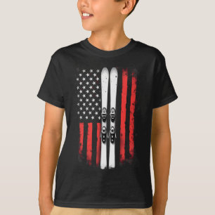 American Flag Alpine Skiing Skier _1 T-Shirt