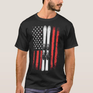 American Flag Alpine Skiing Skier _5 T-Shirt