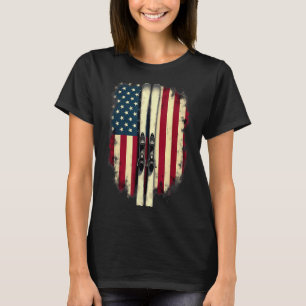 American Flag Alpine Skiing Skier T-Shirt