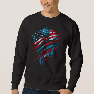 American Flag America USA Patriot Graffiti Style G Sweatshirt