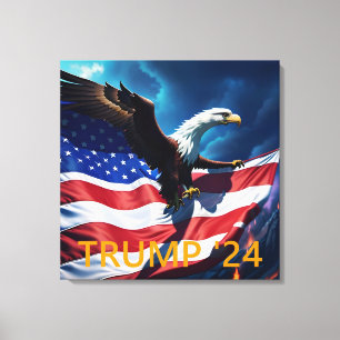 American Flag American Eagle TRUMP 2024 Canvas Print