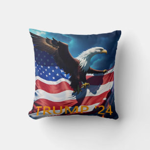 American Flag American Eagle TRUMP 2024 Cushion