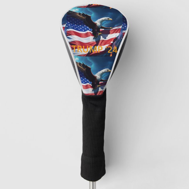American Flag American Eagle TRUMP 2024 Golf Head Cover (Front)