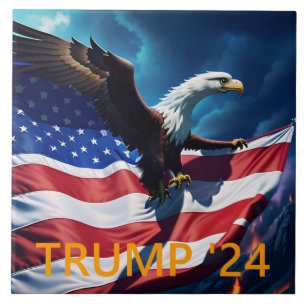 American Flag American Eagle TRUMP 2024 Tile