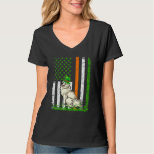 American Flag American Eskimo Dog Dog  St Patricks T-Shirt