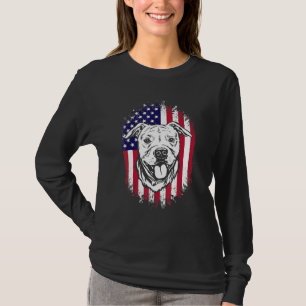 American Flag Amstaff American Staffordshire Terri T-Shirt