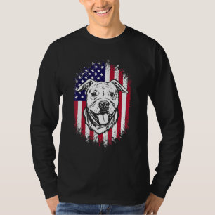 American Flag Amstaff American Staffordshire Terri T-Shirt
