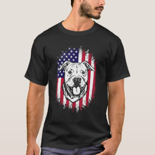American Flag Amstaff American Staffordshire Terri T-Shirt