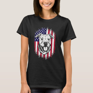 American Flag Amstaff American Staffordshire Terri T-Shirt
