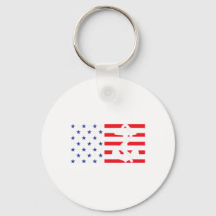 American Flag Anchor Shirt Patriotic Military July Key Ring
