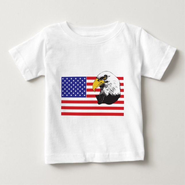 American Flag and Bald Eagle Baby T-Shirt (Front)