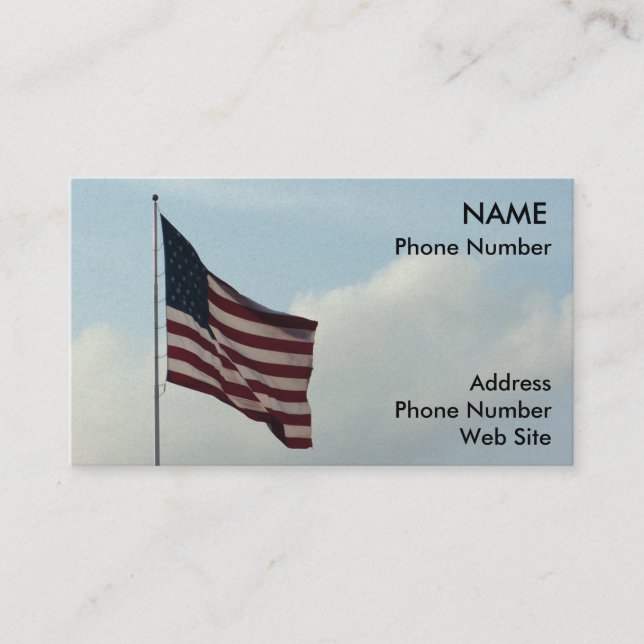 American Flag and Blue Sky Business Card (Front)