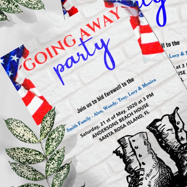 American Flag and Boots Going Away Party| Military Invitation (Creator Uploaded)