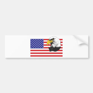 American Flag and Eagle Bumper Sticker