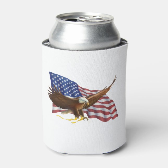 American Flag and Eagle Can Cooler (Can Front)