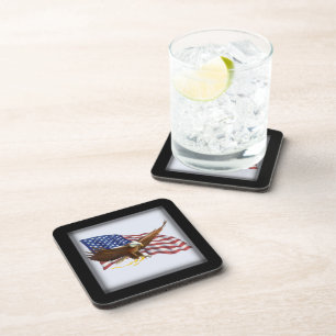 American Flag and Eagle Coaster