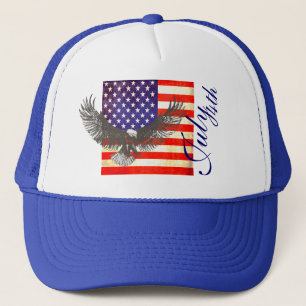 American flag and eagle July 4th hat