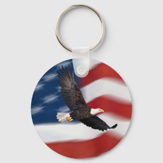 American flag and eagle key ring