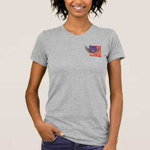 American flag and eagle line art ladies t-shirt