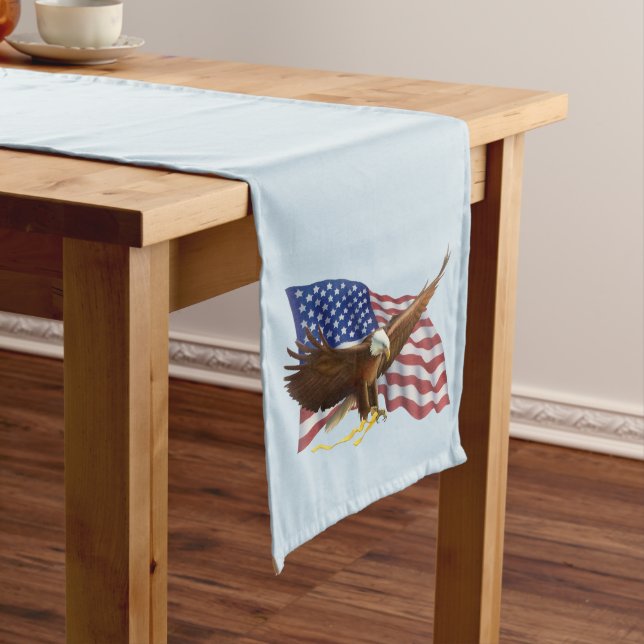 American Flag and Eagle Long Table Runner (In Situ)