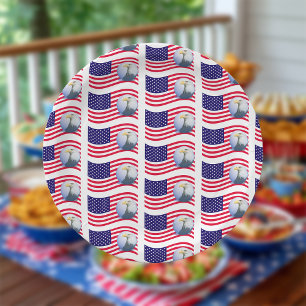 American Flag and Eagle Paper Plate