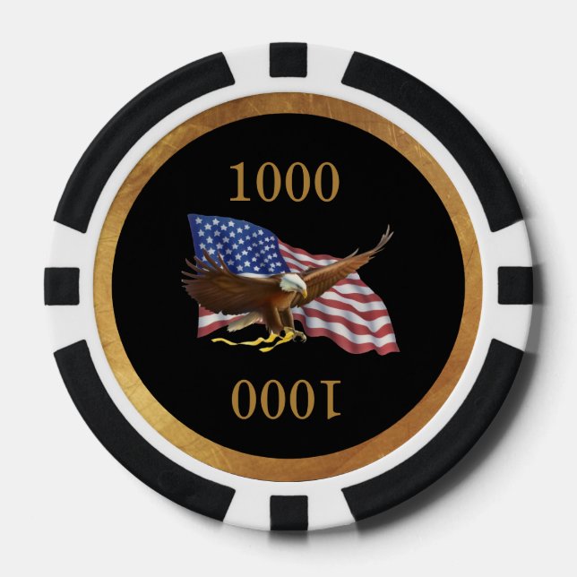 American Flag and Eagle Poker Chips (Front)