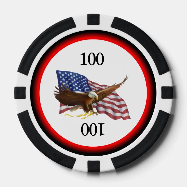 American Flag and Eagle Poker Chips (Front)