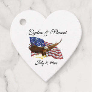 American Flag and Eagle Wedding Favour Tags