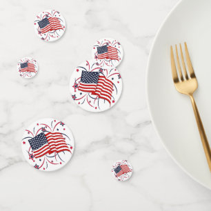 American Flag and Fireworks Confetti
