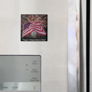 American Flag and Fireworks Magnet