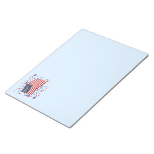 American Flag and Fireworks Notepad