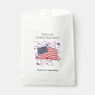 American Flag and Fireworks Thank you Favour Bags