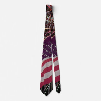 American Flag and Fireworks Tie