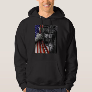 American Flag And Jesus Happy Independence Day 4th Hoodie