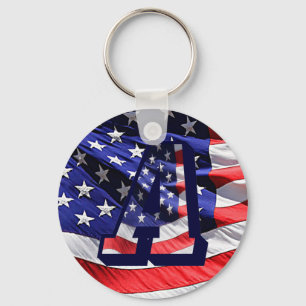 American Flag and Letter "A" Key Chain