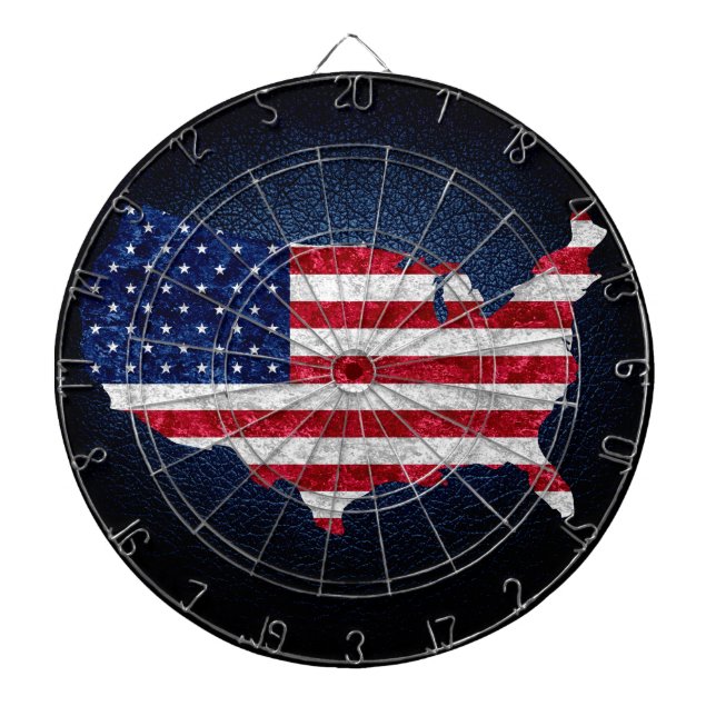 American Flag and Map Dartboard (Front)