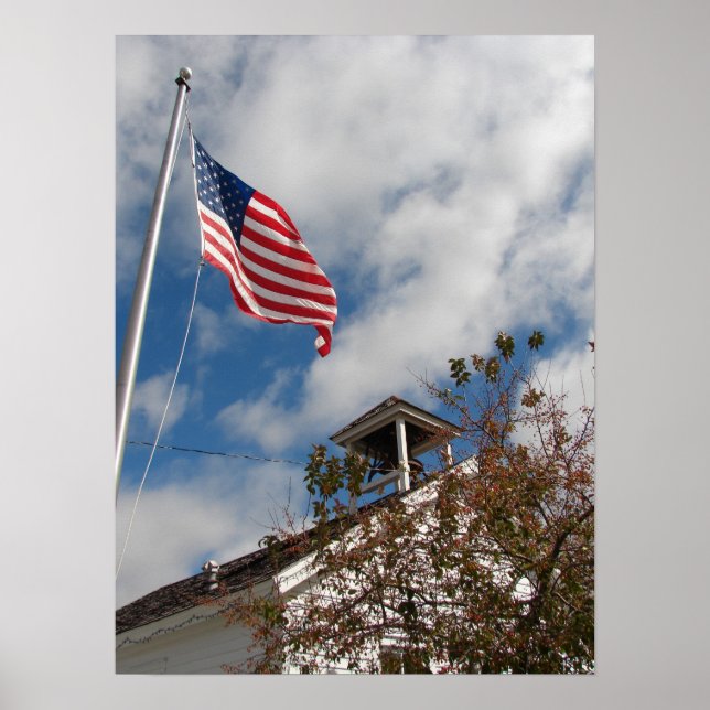 American Flag and One Room School Poster (Front)