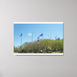 American flag and other local flags canvas print